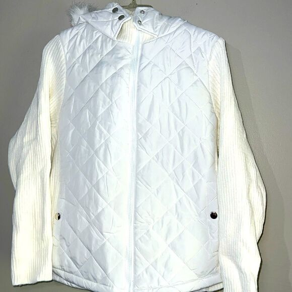 Jade & Ivory Quilted Hooded Jacket L - Picture 2 of 8